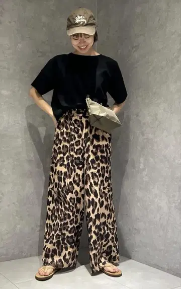 저널 스탠다드 레리움 와이드 팬츠 플레어 팬츠 레오파드 F