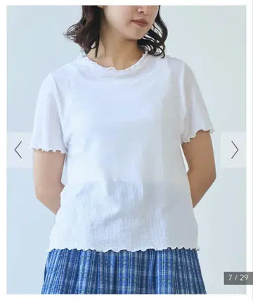 뷔르데사봉 자카드 하이넥 반팔 풀오버