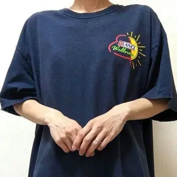 길단 1LANCE 웰니스 티셔츠 네이비 컬러 XL 구제 의류