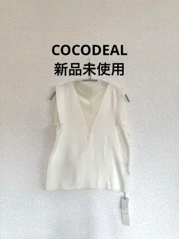 COCODEAL 슬리브리스 탑 니트 베스트 시어