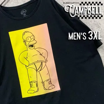 [ 레어 3XL EU 수입 ] 심슨 캐릭터 티셔츠 블랙