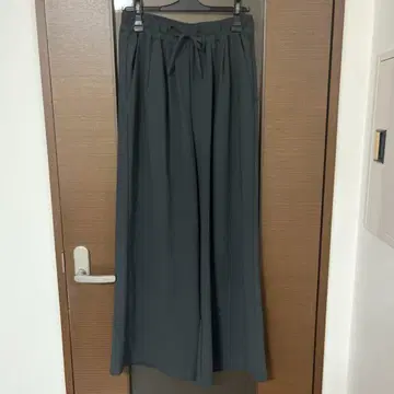 비어즐리 그레이 와이드 팬츠 허리밴딩