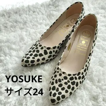 YOSUKE 요스케 천연 가죽 펌프스 (화이트 블랙) 24