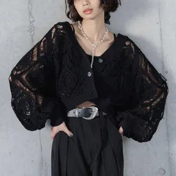 PAGEBOY 스카시 리프 니트 볼레로