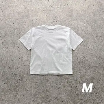 컴팩트 티셔츠 크롭 길이 Y2K 그런지 스트릿 M 화이트