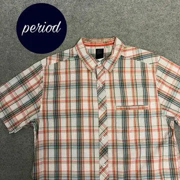 P2077 THE NORTH FACE 체크 반팔 셔츠 아웃도어