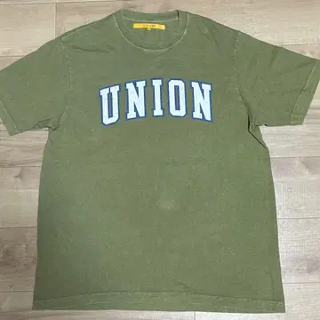 UNION 로고 프린트 T셔츠 올리브 그린
