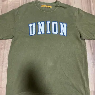 UNION 로고 프린트 T셔츠 올리브 그린
