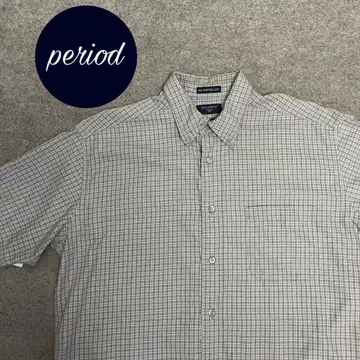 P2078 DOCKERS 체크 반팔 버튼 다운 셔츠 아메카지