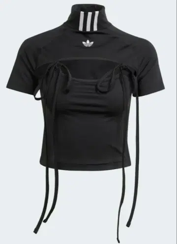 adidas 리본 컷 아웃 크롭 탑