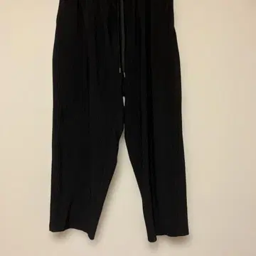 블랙 스트라이프 와이드 팬츠 드로우스트링