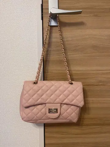 퀼팅 체인 백 핑크