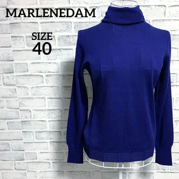 새상품급 [ MARLENEDAM ] 마를렌담 양모 얇은 소재 터틀넥 블루