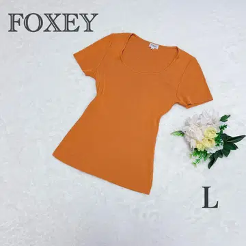 FOXEY 폭시 반팔 티셔츠 리브 티셔츠 사이즈 40