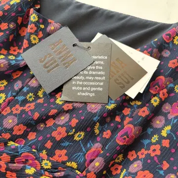 [새상품] 실크 100% 미국제 ANNA SUI 안나수이 꽃무늬 원피스