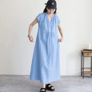 린넨 혼방 스키퍼 원피스