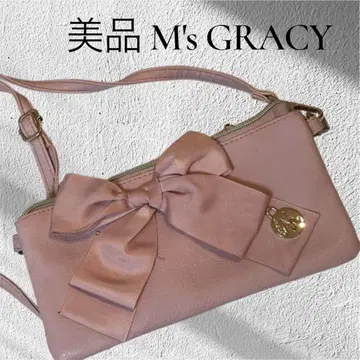 새상품급 M's GRACY 엠즈 그레이시 리본 숄더백 핑크