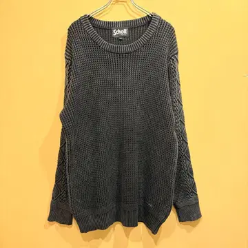 샷 Schott 달 칼라 크루넥 니트 블랙 XL 제품 염색