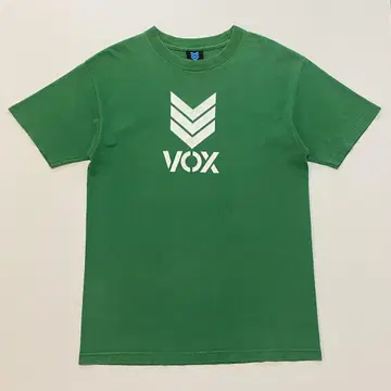 00s 빈티지 VOX 박스 전면 프린트 로고 티셔츠 그린 L 상당