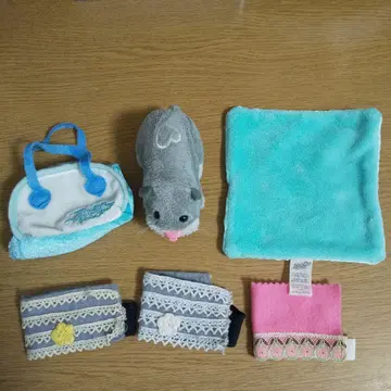 Zoozoo Pet 햄스터 봉제 인형과 백 이불 의류 세트
