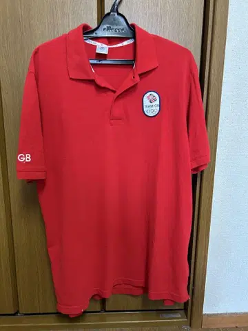 TEAM GB 피케 셔츠 L 레드 영국 국가대표 수영대회 올림픽