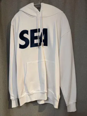 윈드앤씨 Ombre Hooded Sweatshirt M 후드티 화이트