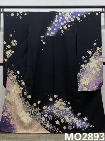 후리소데 럭셔리 은색 스레드 짜기 글리터 문양 기장 163cm