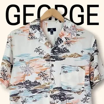 GEORGE 조지 알로하 셔츠 선셋 화이트