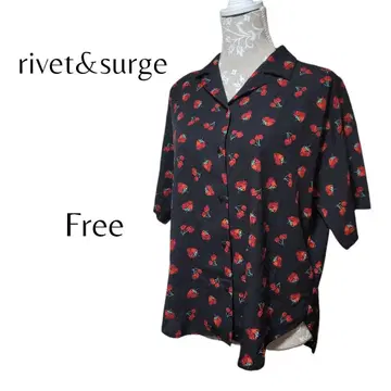 rivet&surge 리벳 앤 서지 오픈 카라 셔츠 딸기 체리