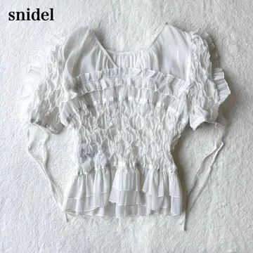24SS SNIDEL 랜덤 셔링 상의 화이트