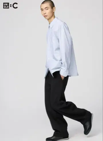 UNIQLO C 맨투맨 와이드 팬츠 블랙 L 유니클로
