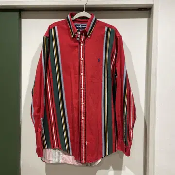 Ralph Lauren 버튼다운 셔츠 빨간색 빅 사이즈 스트라이프