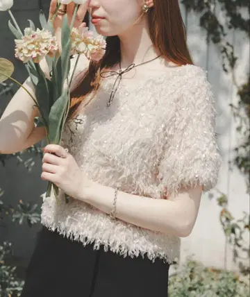 hinari 페더 얀 반팔 풀오버
