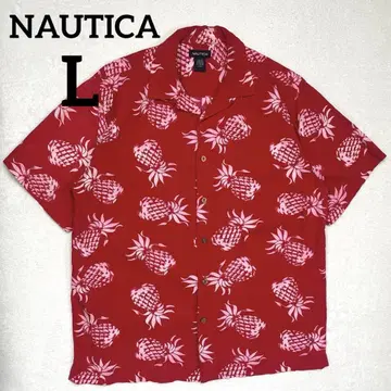 90sNAUTICA 구제 의류 파인애플 패턴 알로하 셔츠 L