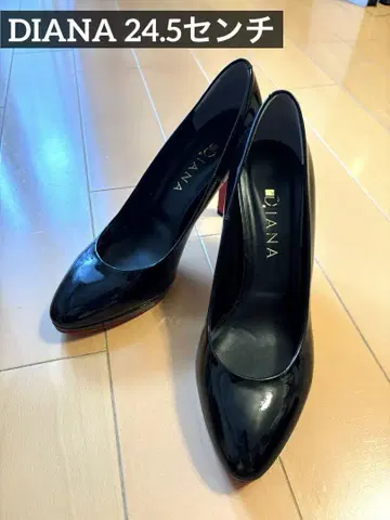 DIANA 블랙 하이힐 레드 밑창 24.5cm