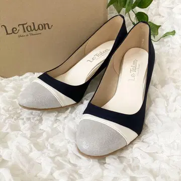 LE TALON 르탈론 펌프스 힐 23 네이비 실버 화이트 봄/여름