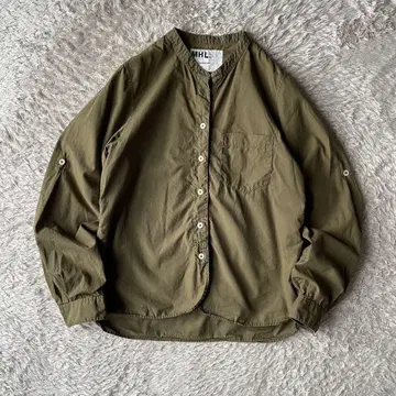 MHL 밴드 카라 코튼 셔츠 1 카키