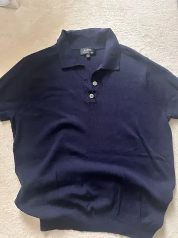A.P.C. 네이비 반팔 피케 셔츠 S