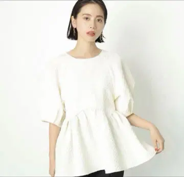 카듀네 CADUNE 자카드 페플럼 블라우스