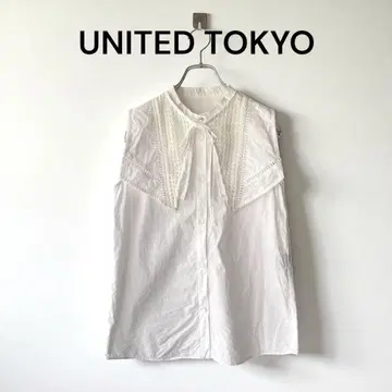 UNITED TOKYO 유나이티드 도쿄 세일러 카라 블라우스 화이트