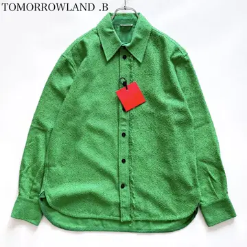 23SS TOMORROWLAND B 그린 트위드 레귤러 카라 셔츠