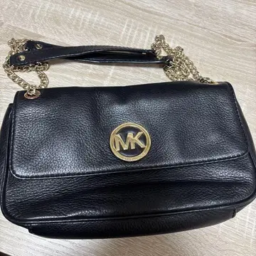 MK 블랙 가죽 숄더백