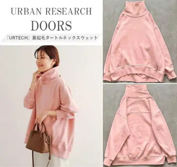 URBAN RESEARCH DOORS 하이넥 맨투맨 M 핑크