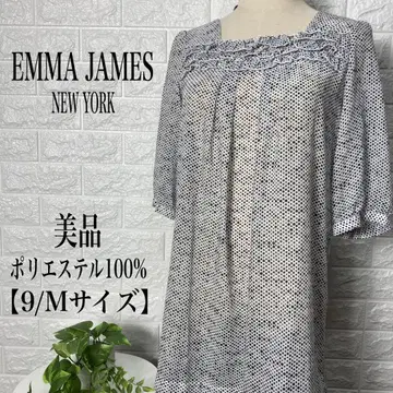 EMMA JAMES 도트 무늬 스퀘어 넥 튜닉 [9/M 사이즈] 새상품급