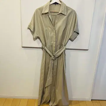 자라 베이지 셔츠 원피스 반팔 M