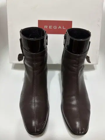 REGAL 브라운 가죽 지퍼 부츠