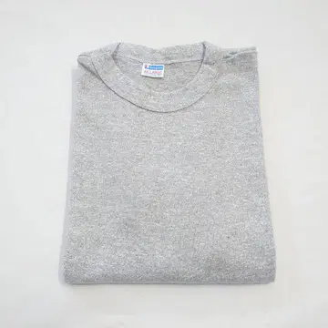 70년대 데드스탁 챔피온 바 태그 그레이 모크 무지 티셔츠 XXL