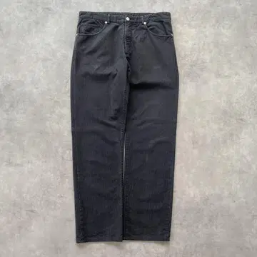 DUNHILL 블랙 스트레이트 데님 팬츠 50 L 스트라이프
