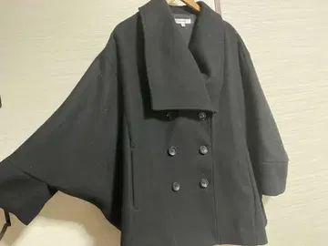 MOUSSY 블랙 판초 코트