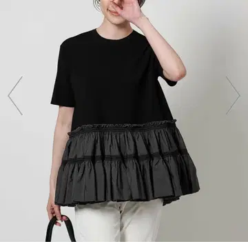 UNITED ARROWS 엠블로 티어드 콤비 숏 슬리브 니트